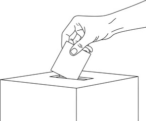  Hand casting a vote into a ballot box