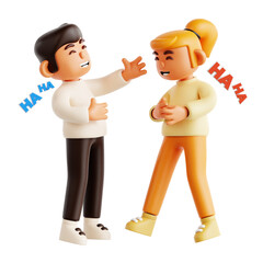 Fototapeta premium Friends Laughing 3D Icon Illustration