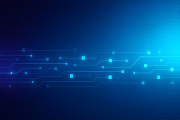 Futuristic Digital Circuit Background in Blue Gradient