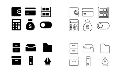 Finance and business icons set vector illustration scalable graphics for digital projects