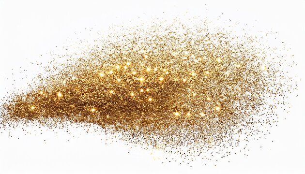 Gold Glitter Particles Scatter Of Sparkling Confetti Festive Golden Shimmering Splatter Decor Isolated On Transparent Background