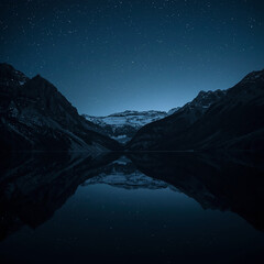 銀嶺と天の川の夜