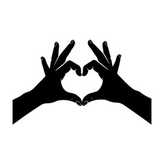 Hands Forming Heart Shape Silhouette  Love Affection Romance Care Connection Gesture  Symbolism  Emotion vector illustration