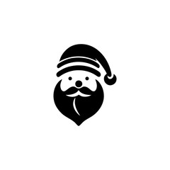 Minimalist Santa Claus Silhouette Design for Christmas Celebrations