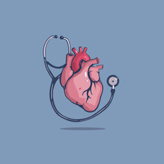 Flat style anatomical heart vector