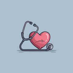 Cartoon healthcare heart vector illustration