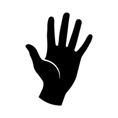 Obraz premium Black Silhouette of Human Hand with Four Fingers Up Gesture Vector Illustration