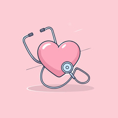 Heart and health symbol vector