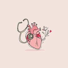 Love and health vector illustration