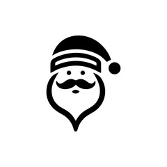 Minimalist Santa Claus Vector Icon for Festive Designs