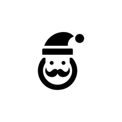 Minimalist Santa Claus Vector Icon for Festive Design