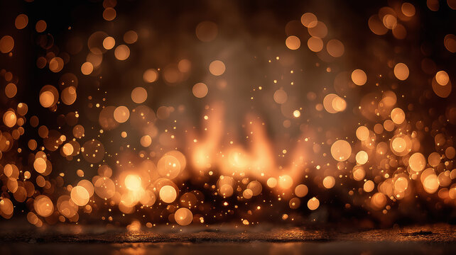 Soft golden lights shimmer in a warm Christmas background, evoking feelings of joy and celebration Generative AI
