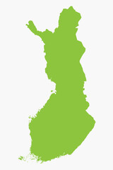 Vector graphic artwork suitable for print and web containing flat detailed map of FINLAND