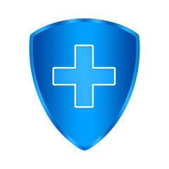 Obraz premium blue protection shield element png file transparent background