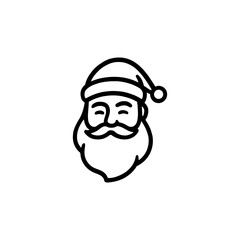 Minimalist Santa Claus Head Icon Vector Illustration