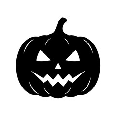 Black JackoLantern Pumpkin Silhouette for Halloween Celebrations and Decorations Vector Illustration