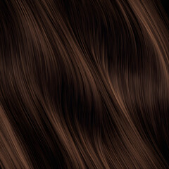 Fototapeta premium Dark brown shiny hair texture close-up with smooth flowing strands and natural gloss