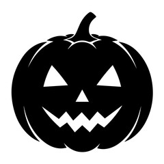 Naklejka premium Halloween Pumpkin Silhouette Illustration Spooky JackoLantern Symbol for Autumn Celebrations Vector Illustration