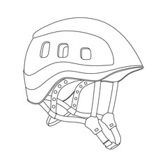 Hand drawn kids drawing vector illustration design climbing helmet cartoon isolated