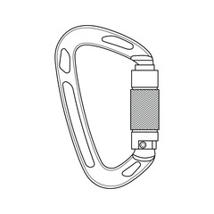 Hand drawn kids drawing vector illustration design climbing carabiner cartoon isolated