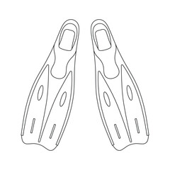 Hand drawn kids drawing vector illustration design dive fins cartoon isolated