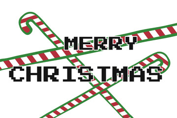 Obraz premium Creative graphic design featuring candy canes and a festive greeting for Christmas spirit