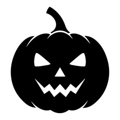 Fototapeta premium Spooky JackOLantern Silhouette Icon Halloween Pumpkin Design Element for Autumn Celebrations October Festivities Seasonal Party Graphics Vector illustration