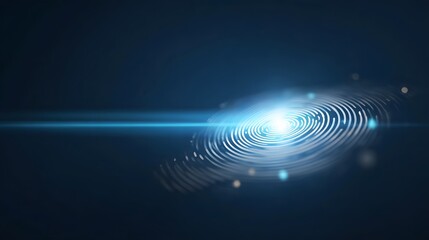 Glowing fingerprint symbolizing digital identity verification and advanced biometric security technology