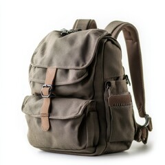 Naklejka premium Discover the perfect durable canvas backpack for your next adventure, blending vintage style with modern functionality for everyday exploration and travel.