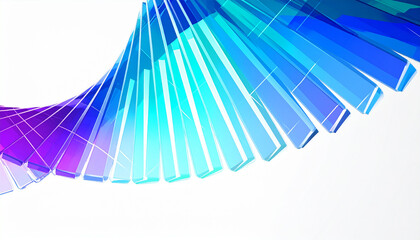 Swirling glass shards with vibrant purple blue and cyan dispersion abstract geometric