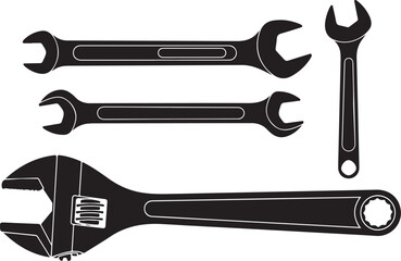 Illustration of collection of Wrench tool kit and repair ,vector 