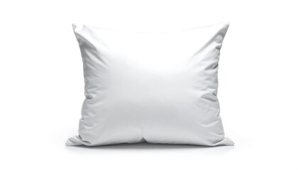 A single, fully-stuffed white pillow isolated on a plain white background. The pillow is smooth, soft, and appears fluffy. Perfect for relaxation