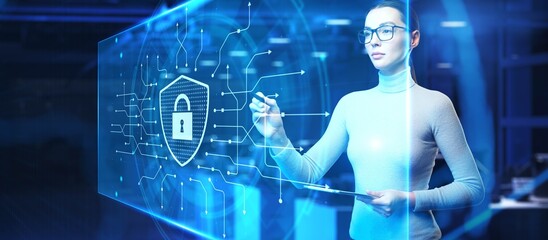 Cybersecurity and Data Protection Interface Technology Concept.