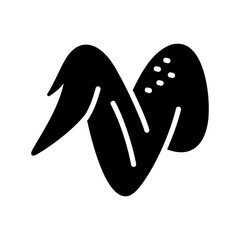 Raw Duck Chicken Wing Glyph Icon
