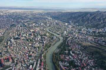 Fototapeta premium Tbilisi – City of Contrasts from the Air