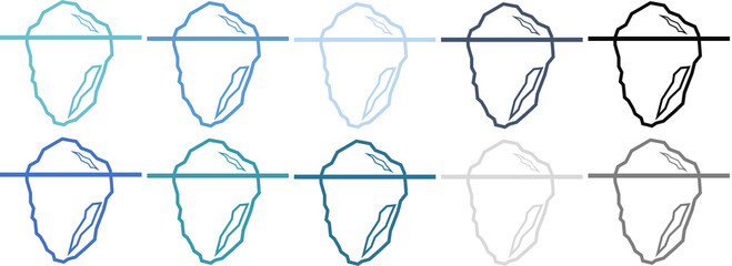 氷山の一角のグラフィックアイコンイラストセット © くろねこ