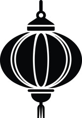 Minimalist Black and White Lantern Silhouette Design