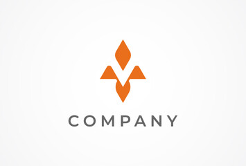 Letter V Rocket Logo, minimalist Rocket with letter V  combination usable for brand and company logo design, vector illustration