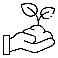 sprout icon for planting in eco farming environment