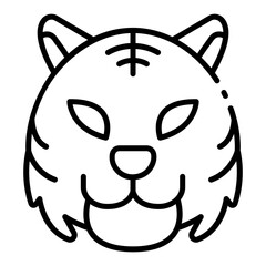 tiger icon for wildlife species in natural habitat