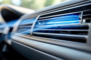 Dashboard Air Conditioning Vent Blowing Cold Air, Auto Climate Control Panel for Comfortable Driving