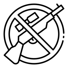 no hunting icon for banning animal shooting in forest