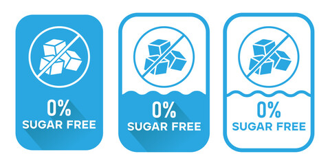Zero Sugar Free Blue Label Badge Design
