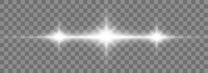 Obraz premium Bright white burst with lens flare and glitter overlay creates a dazzling effect. Transparent background emphasizes the sparkling light and radiant star shapes. Ideal for festive and cosmic themes.