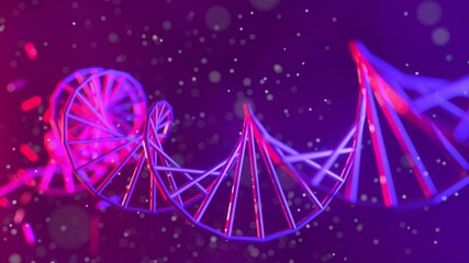 DNA strand processing with binary coding, scientific data animation in progress. Genetics, biotechnology, bioinformatics, molecular, data analysis, DNA sequencing, looped seamless video - Powered by Adobe