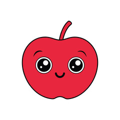 a cute apple cartoon