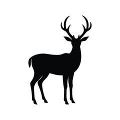 A minimalist vector silhouette of a standing deer