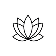 minimalist lotus flower outline vector with smooth