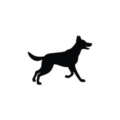 silhouette of a dog running