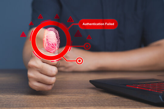 Fingerprint authentication failed on digital security system.